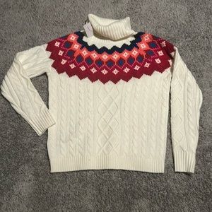 Loft XS fair isle sweater made in china NWT multi colored